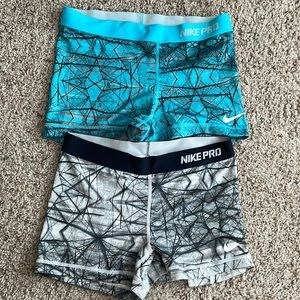 2 pair Nike pro shorts